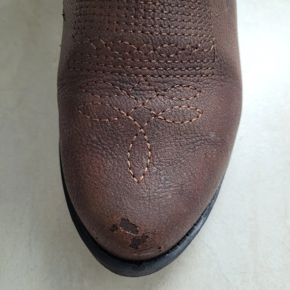 Cat & Jack Cowboy Cowgirl Boots Brown Western Embroidered Girls 4 Boho Festival - Picture 3 of 14